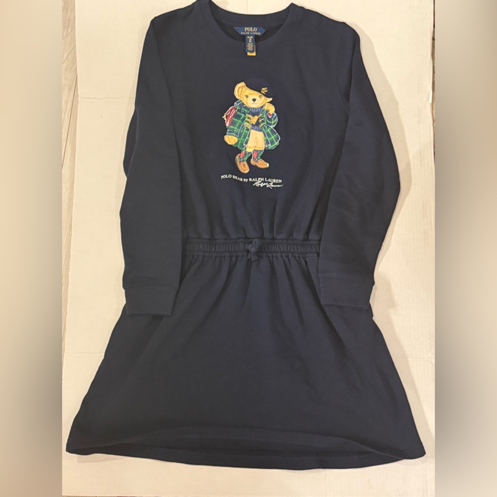 Ralph Lauren Navy Dress with Bear Graphic